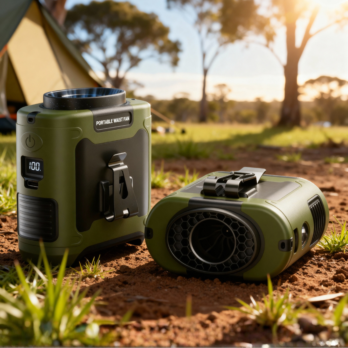 Heat Hero™ 3-in-1 Cooling Waist Fan with Powerbank & Flashlight